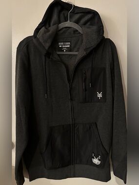 Zoo York Black & Charcoal Zip-Up Hooded Sweater